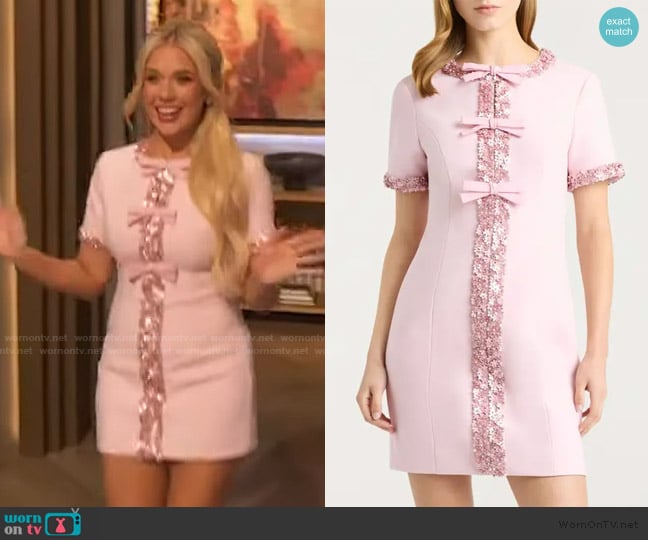 Cinq a Sept Maelle Embellished Party Dress worn by Megan Moroney on The Drew Barrymore Show