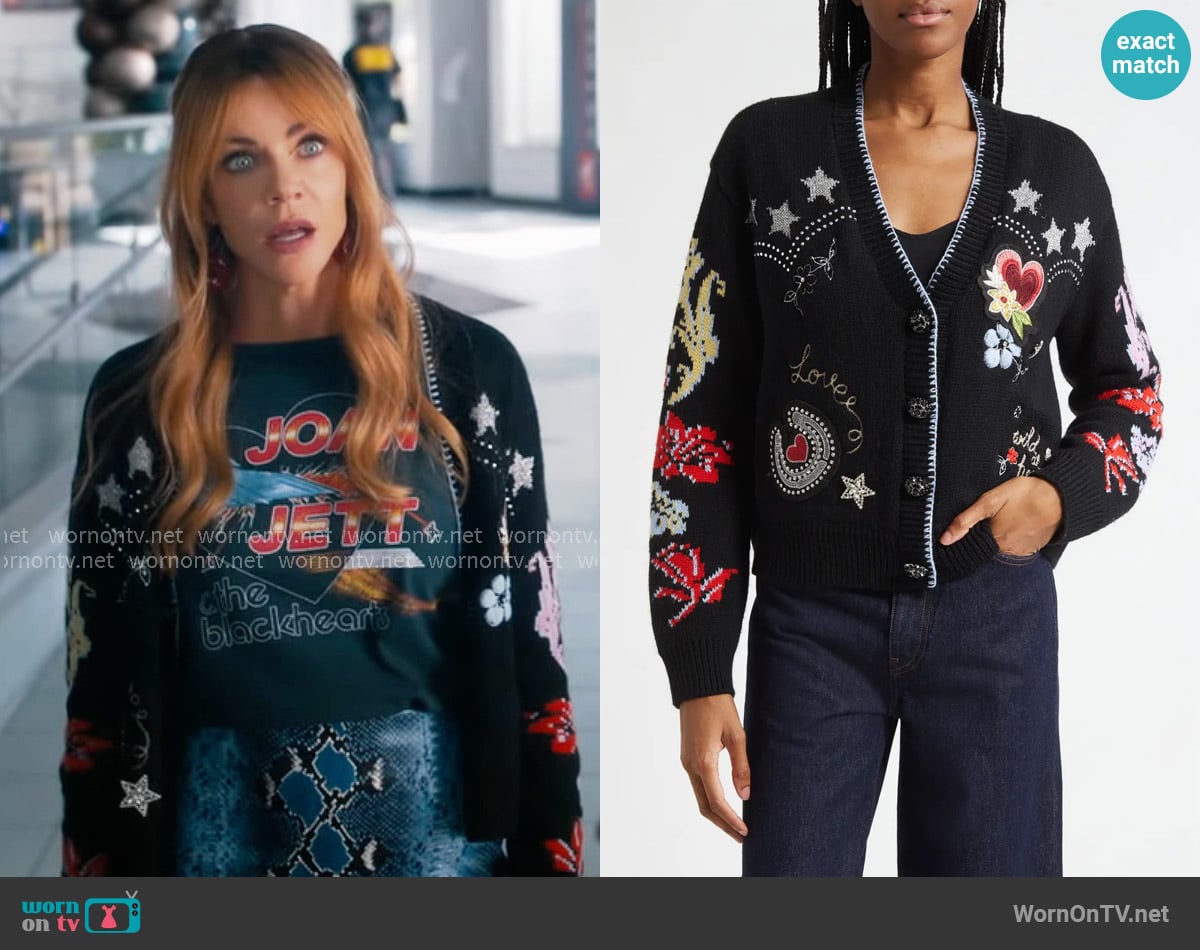 Morgan’s embellished cardigan on High Potential