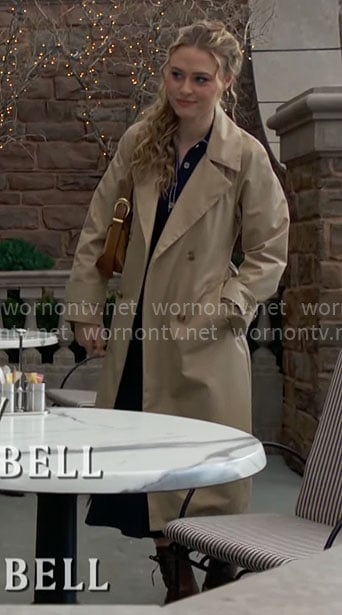 Claire's navy topstitch detail polo dress on The Young and the Restless