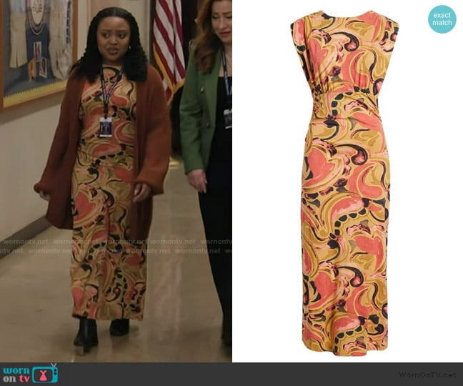 Cleobella Large Donna Paisley Organic Cotton Midi Dress worn by Janine Teagues (Quinta Brunson) on Abbott Elementary