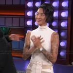 Kristen Kish’s colorblock jeans on The Kelly Clarkson Show