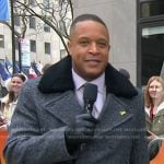 Craig's grey herringbone peacoat on Today