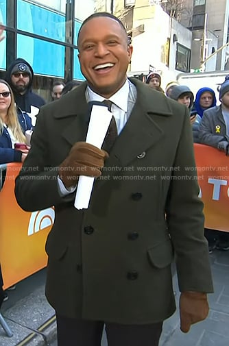Craig’s green peacoat on Today