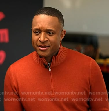 Craig’s orange quarter-zip sweater on Today