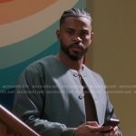 Wes’s slate blue crew neck jacket on Greys Anatomy