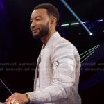 John Legend’s white crocodile leather jacket on The Voice