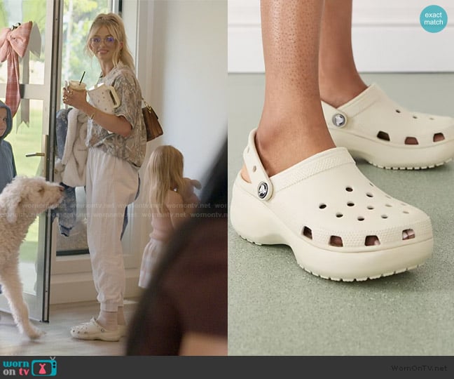 Miranda’s crocs in bone on SLOMW