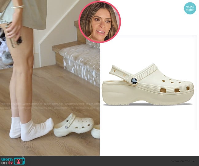 Crocs Classic platform clogs in bone worn by Taylor Frankie Paul on The Secret Lives of Mormon Wives