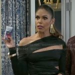 Dani's black cutout top and zebra skirt on Beyond the Gates