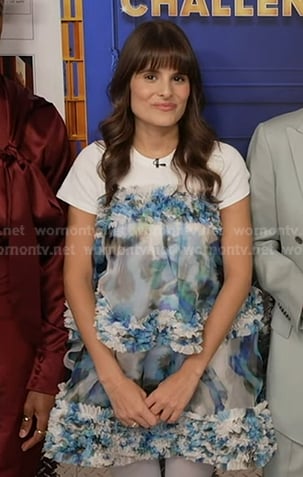Dani Klarić’s blue floral tulle dress on Good Morning America