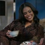 Dani’s leopard print onesie on Beyond the Gates