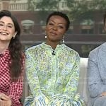 Danielle Deadwyler's knit frige cuff cardigan and skirt on Today