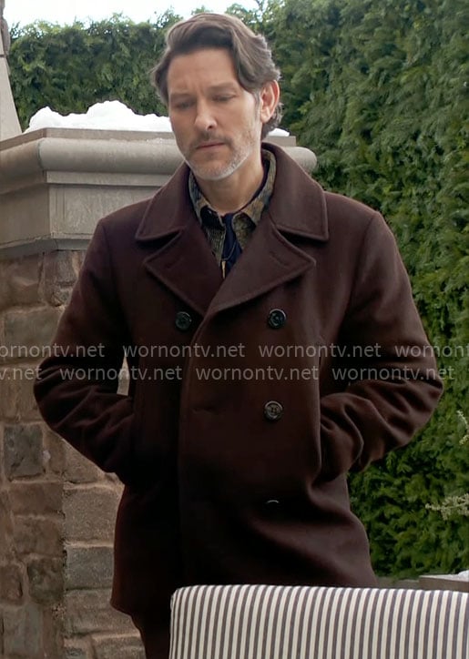 Daniel’s brown peacoat on The Young and the Restless