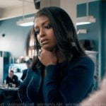 Daphne’s navy blue cardigan on High Potential