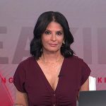 Darlene’s burgundy ruched v-neck dress on Today