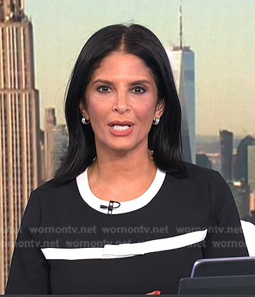 Darlene’s black bow stripe dress on Today