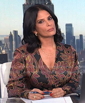 Darlene’s black floral print wrap dress on Today