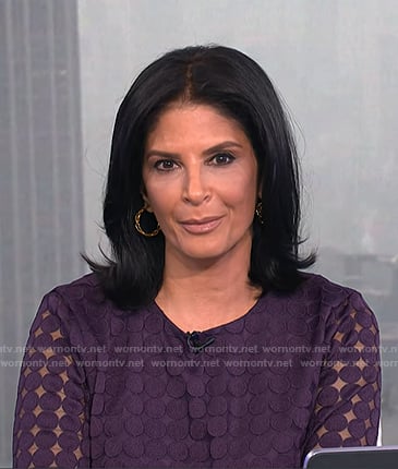 Darlene’s purple cutout mesh dress on Today