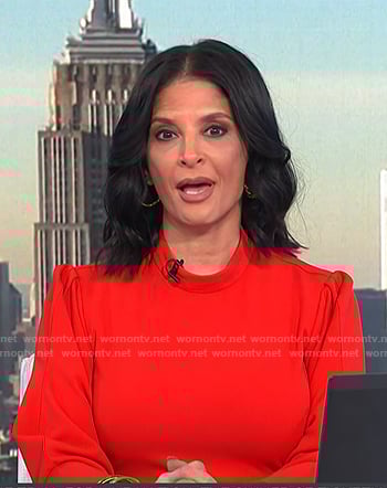 Darlene's red mock neck long sleeve dress on Today