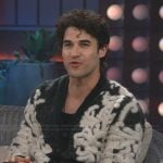 Darren Criss’s embroidered cardigan on The Kelly Clarkson Show