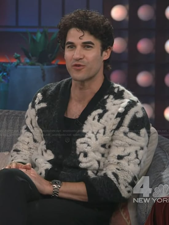 Darren Criss's embroidered cardigan on The Kelly Clarkson Show