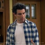 Dave’s blue checked shirt on The Neighborhood