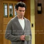 Dave's grey v-neck cardigan on The Neighborhood