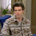 Dave's grey printed shirt jacket on The Neighborhood