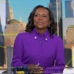 Debrah’s purple button front blouse on Good Morning America
