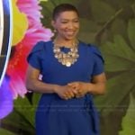 Deja Vu’s blue jumpsuit on Live with Kelly and Mark