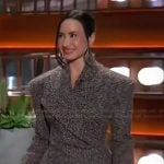 Demi Lovato’s gray blazer dress on The Kelly Clarkson Show