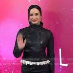 Demi Lovato's black lace trim leather jacket on Today