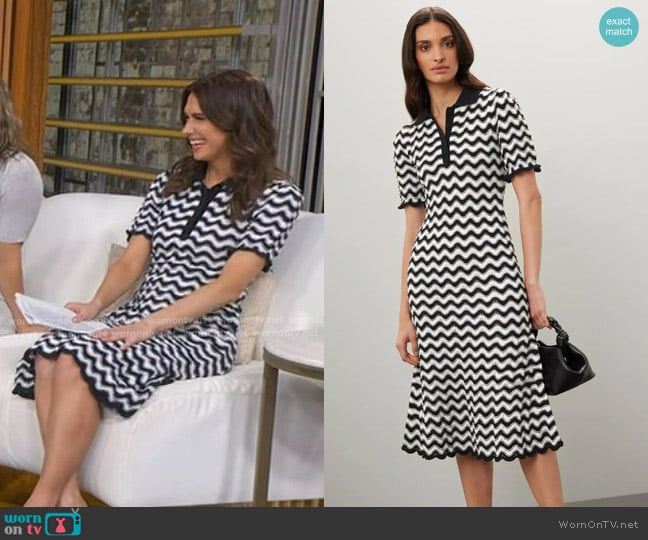 Derek Lam 10 Crosby Wavy Stripe Knit Dress worn by Sophie Flay on Good Morning America