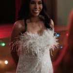 Miss Carroll’s embellished feather dress on Abbott Elementary