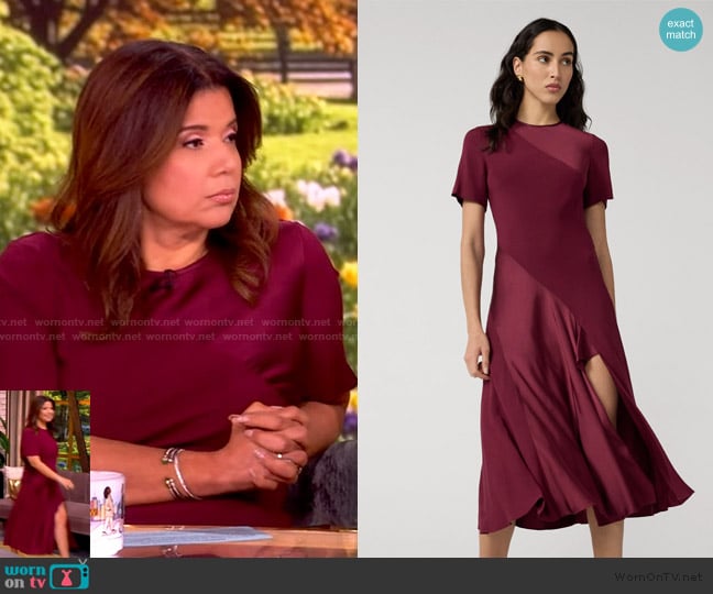 Diane von Furstenberg Araminta Mixed Media Midi Dress worn by Ana Navarro on The View
