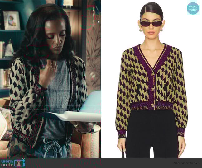 Diane von Furstenberg Bryant Cardigan worn by Olympia (Skye P. Marshall) on Matlock