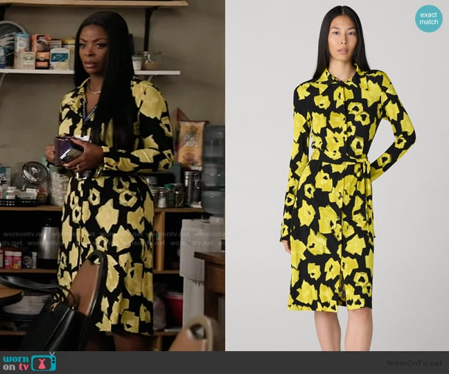 Ava’s floral shirtdress on Abbott Elementary