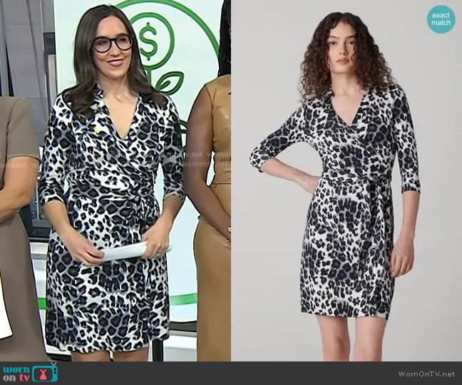 Savannah’s white leopard print wrap dress on Today