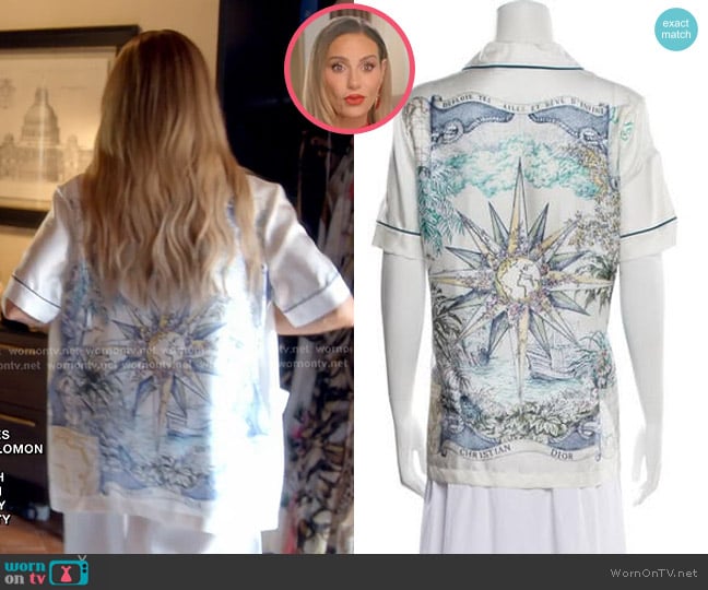 Dior Short Sleeve Pajam Shirt worn by Dorit Kemsley on The Real Housewives of Beverly Hills