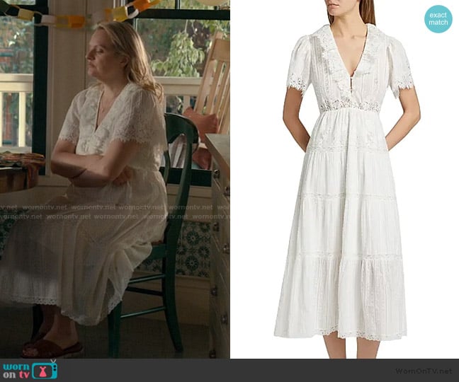 Doen Gabriella Lace Cotton Midi-Dress worn by Mary (Elisabeth Moss) on Imperfect Women