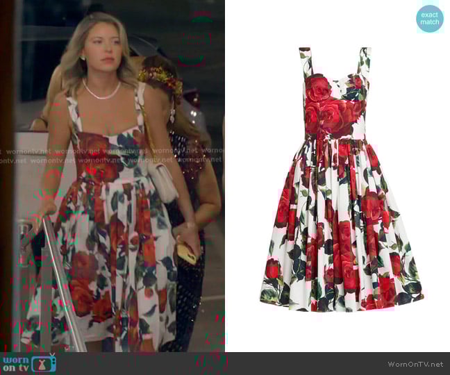 Amanda’s rose print dress on RHOBH