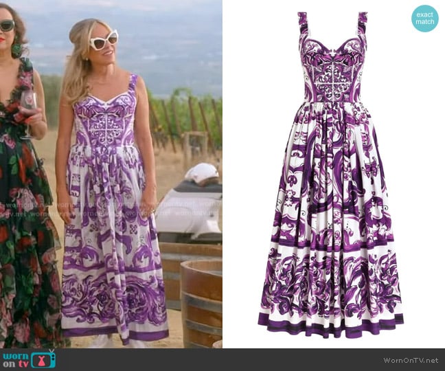 Dolce & Gabbana Graphic-print Midi Dress worn by Sutton Stracke on The Real Housewives of Beverly Hills