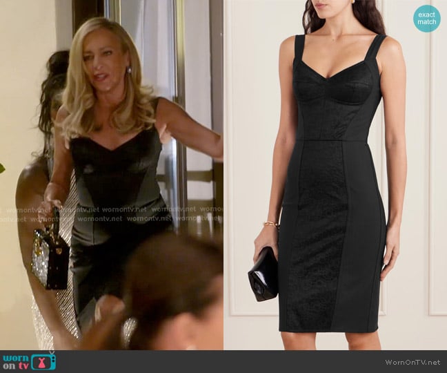 Dolce & Gabbana Lace-paneled Jersey Midi Dress worn by Sutton Stracke on The Real Housewives of Beverly Hills