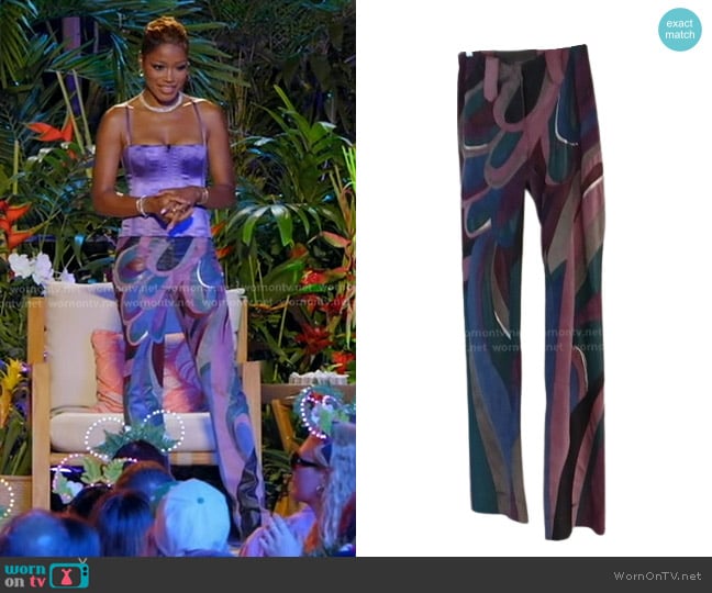 Dolce & Gabbana Vintage Patchwork Leather Pants worn by Keke Palmer  on American Idol