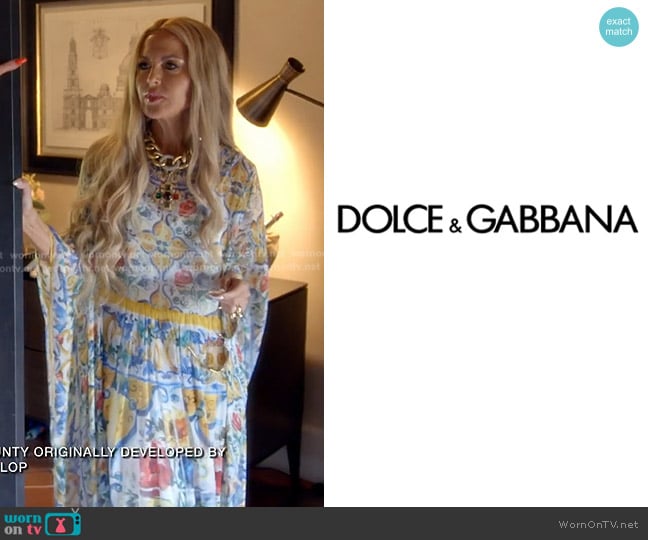 Dolce & Gabbana Vintage Printed Silk Kaftan worn by Rachel Zoe on The Real Housewives of Beverly Hills
