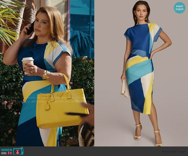 Donna Karan Sheath Colorblock Dress worn by Eva (Justina Machado) on Matlock