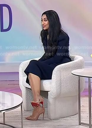 Dr. Sasha Hamdani’s beige patent pumps on Today