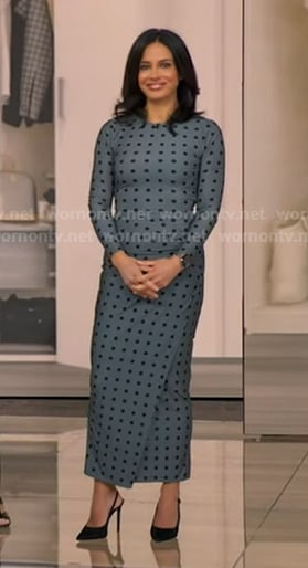 Dr. Tara Narula's blue polka dot dress on Good Morning America