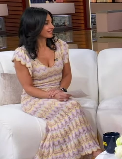 Dr Tara Narula’s crochet knit scalloped dress on Good Morning America