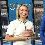 Dylan’s white ruffle trim tweed mini dress on Today